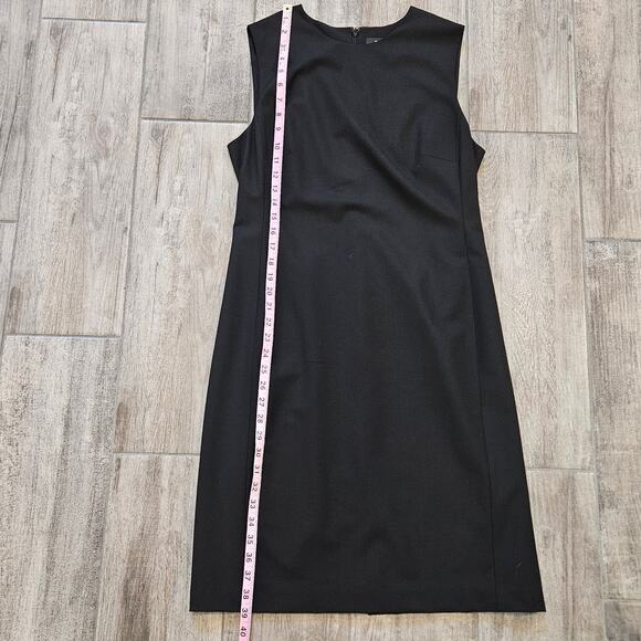 Theory Easy Mini Shift Dress Women’s Size 10 Black Wool Blend Sleeveless Career - Picture 4 of 11